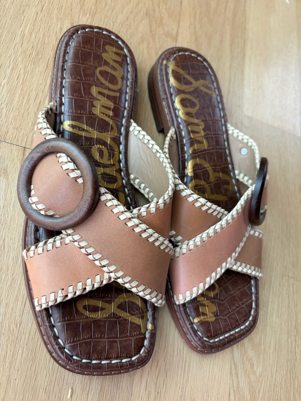 Sam Edelman Harlie Leather sandal slides -size 7.5 - Picture 4 of 15